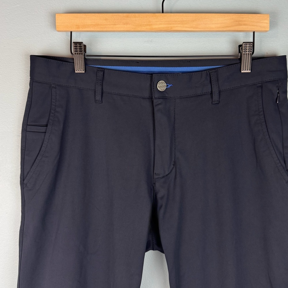Twillory Performance Tech Chino Pants Mens 33x28 Navy Blue Tailored Fit Golf
